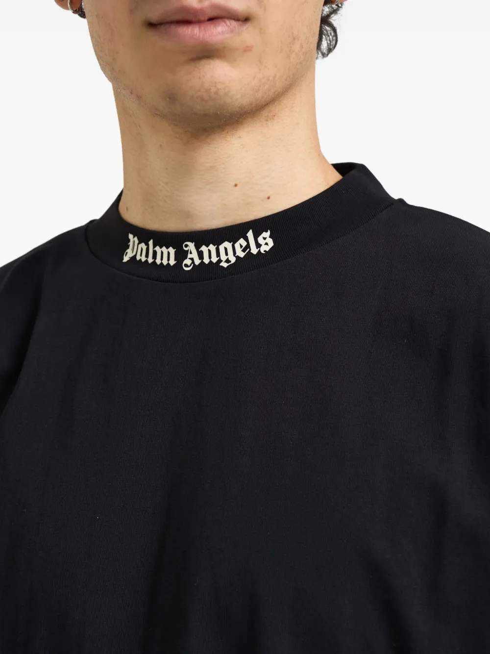 Palm Angels logo-print T-shirt Zwart