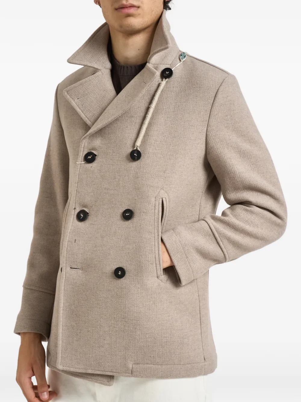 Camplin Sailorjas met dubbele rij knopen Beige