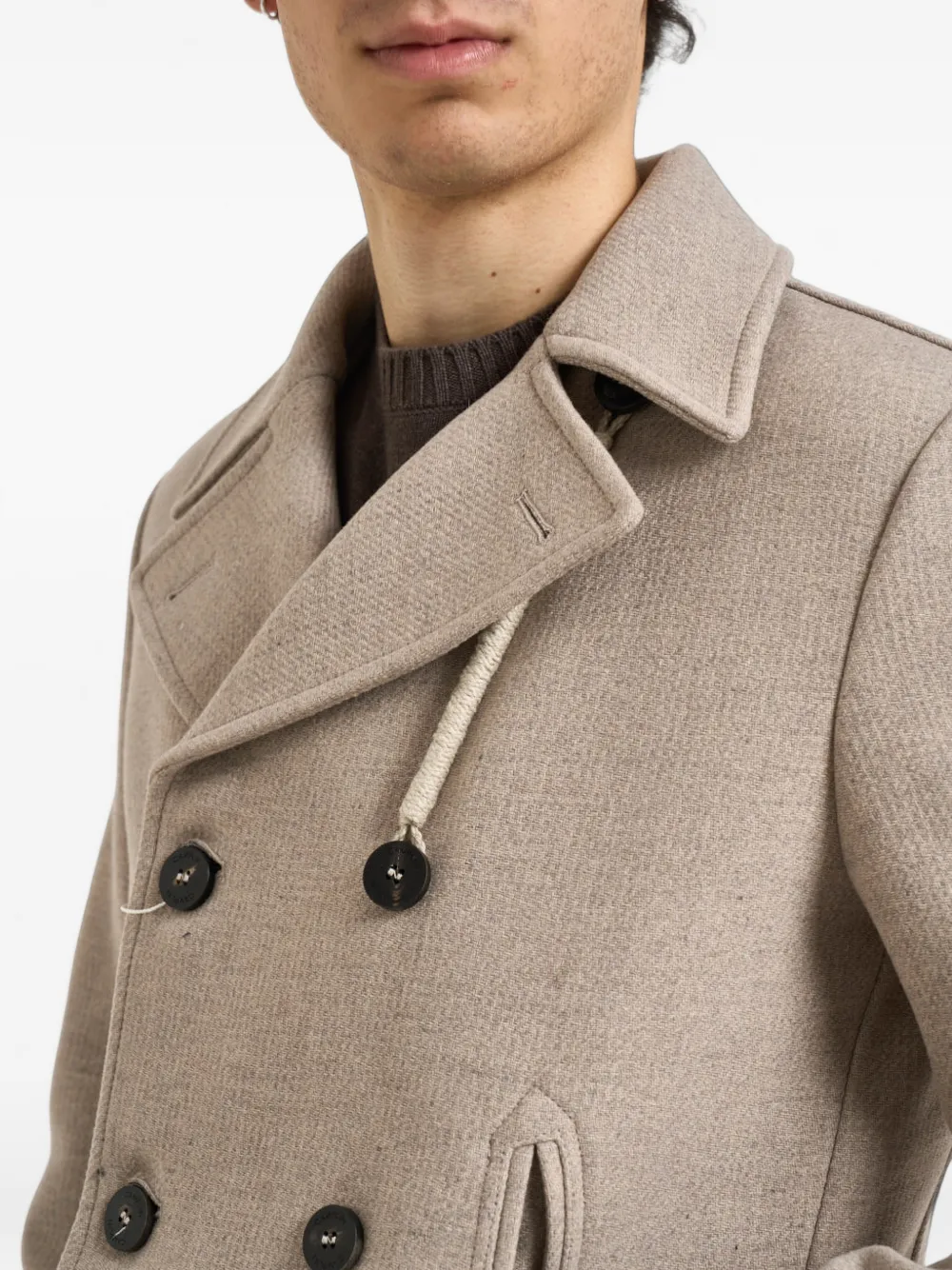 Camplin Sailorjas met dubbele rij knopen Beige