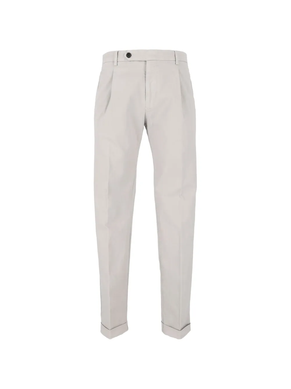 Berwich pleated turn-up straight-leg trousers