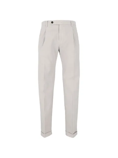 Berwich pleated turn-up straight-leg trousers
