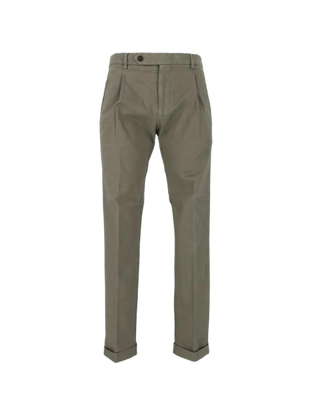 Berwich pleated turn-up straight-leg trousers