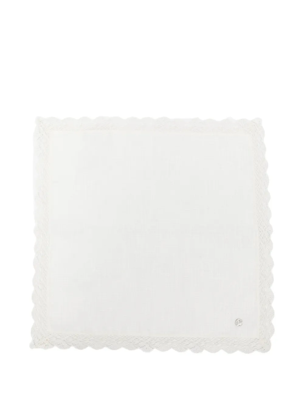 Paz Rodriguez lace-trim blanket - Bianco
