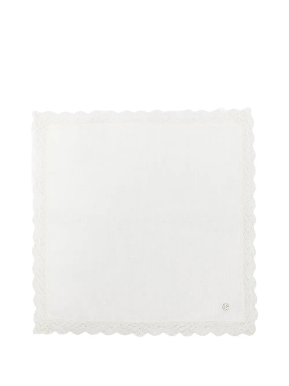 Paz Rodriguez lace-trim blanket - Bianco