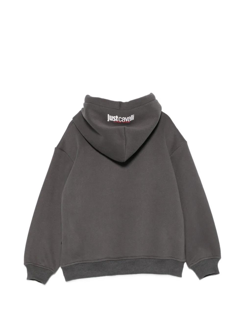 Just Cavalli Kids Hoodie met grafische print en trekkoord Grijs