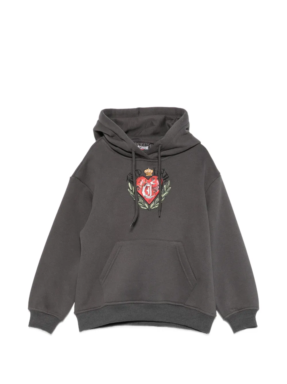 Just Cavalli Kids Felpa con stampa grafica e cappuccio - Grigio
