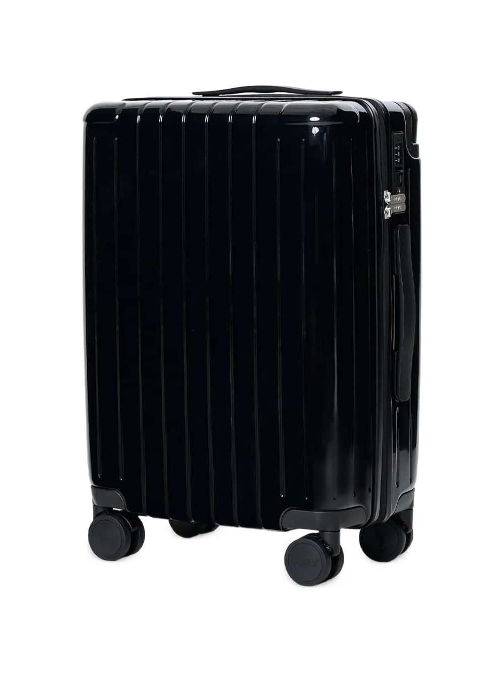Lufly light grooved-finish carry-on suitcase - Nero