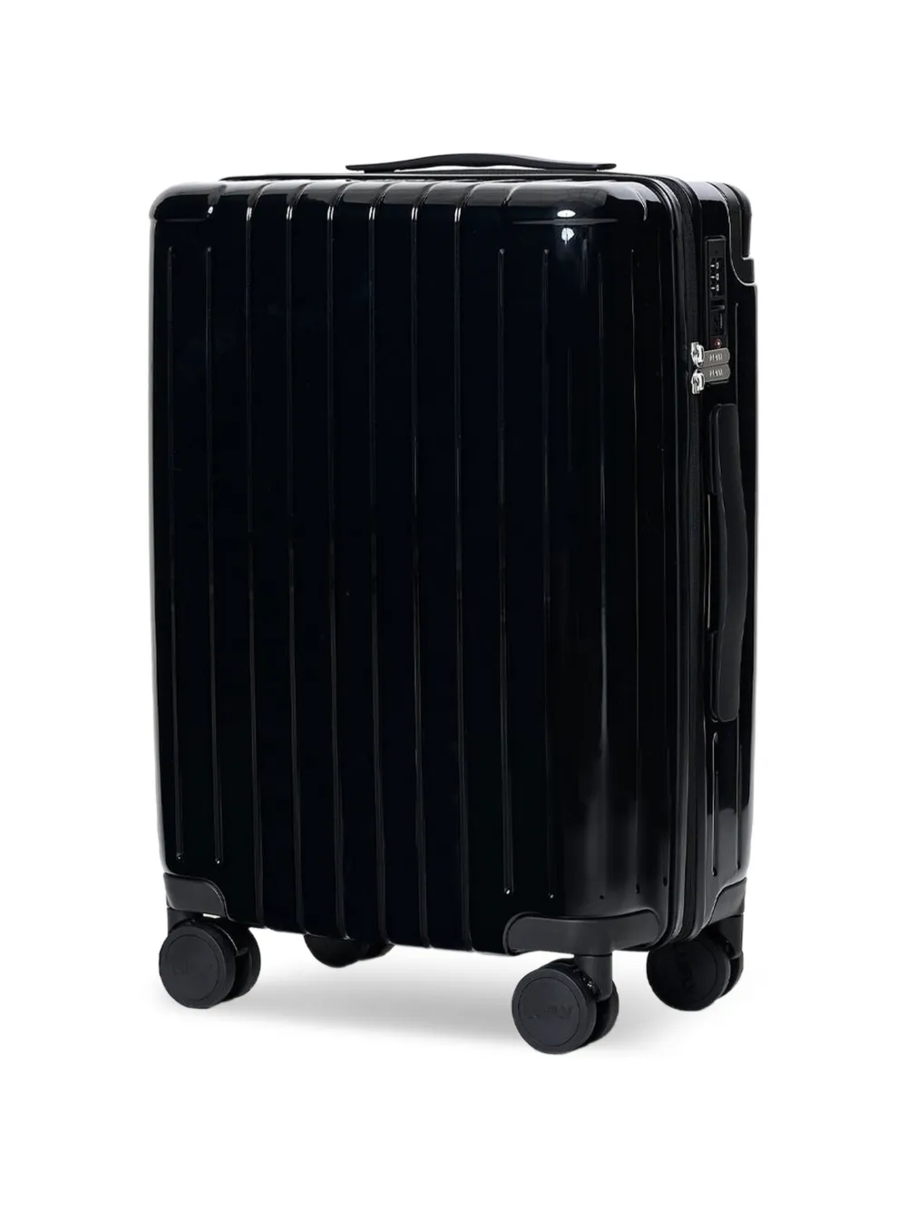 Lufly light grooved-finish carry-on suitcase - Nero