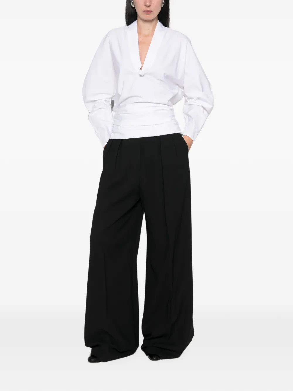 Jacquemus Colombe V-neck blouse Wit