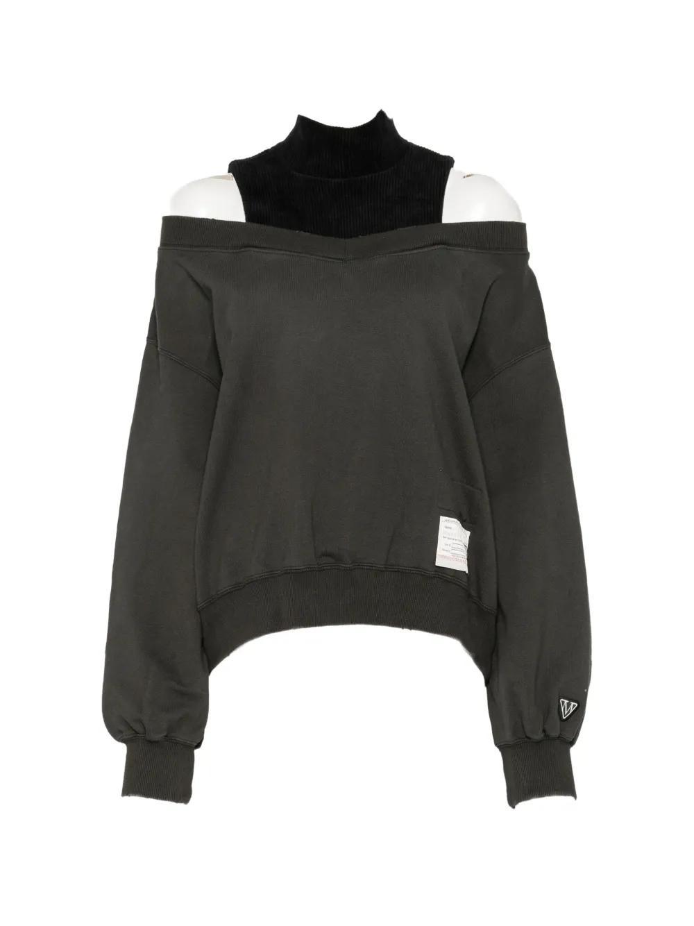 Miharayasuhiro Cold-shoulder Panelled Sweater In Gray