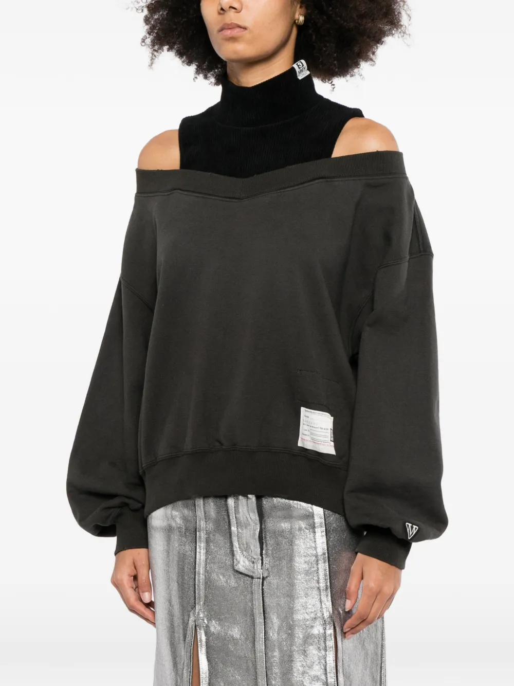 Maison MIHARA YASUHIRO Trui met open schouders en vlakken Grijs