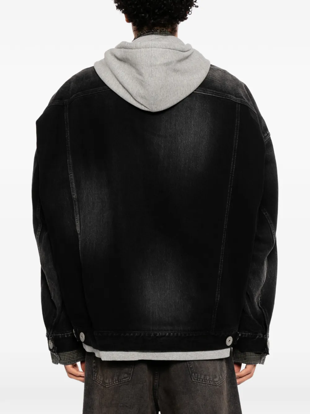 Maison MIHARA YASUHIRO Drielaags denim jack Zwart