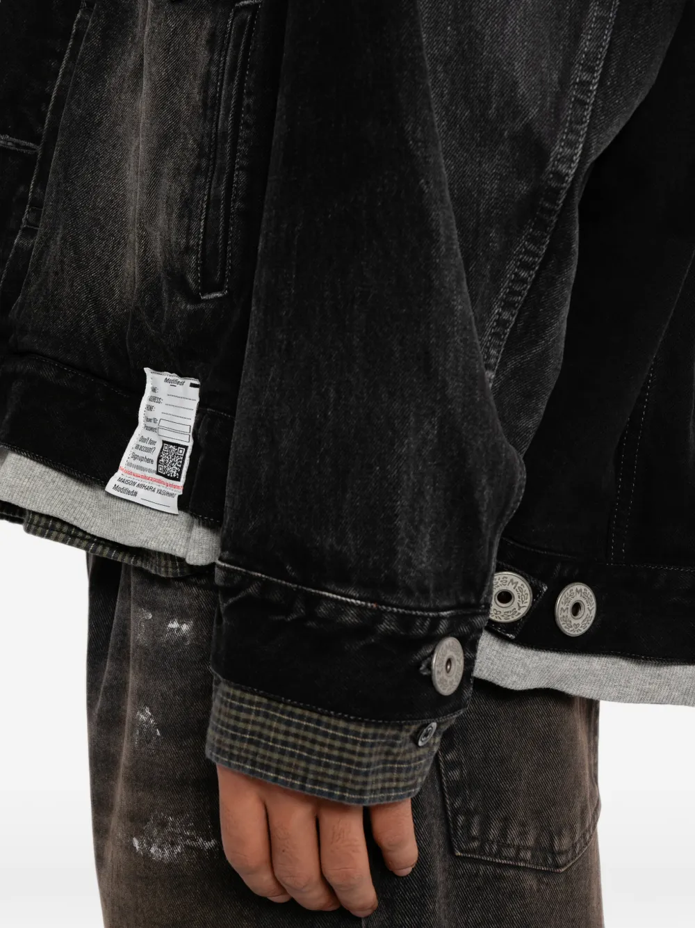 Maison MIHARA YASUHIRO Drielaags denim jack Zwart