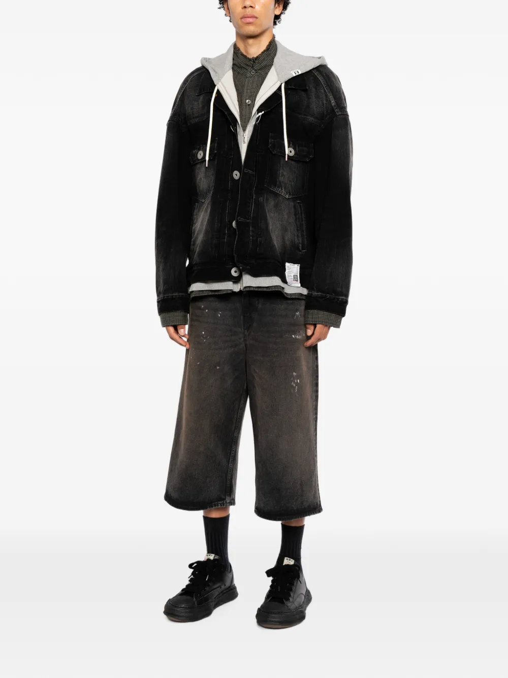 Maison MIHARA YASUHIRO Drielaags denim jack Zwart