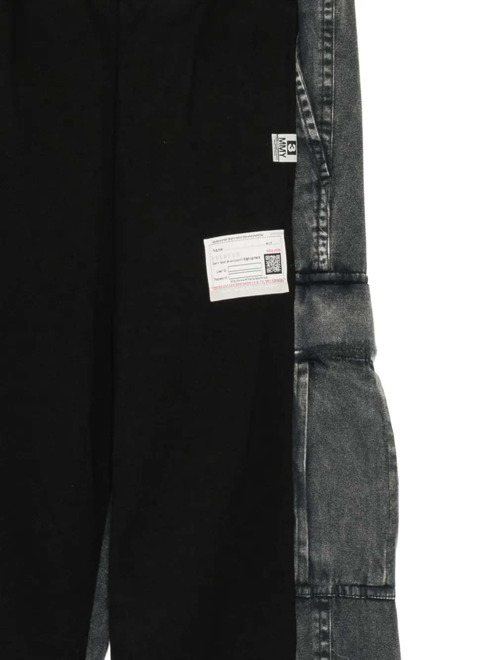 Maison MIHARA YASUHIRO Militaire sweatbroek van gecombineerde materialen Zwart