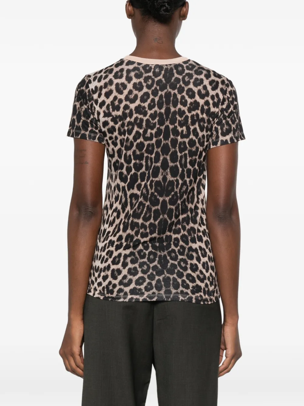 Baserange T-shirt met luipaardprint Beige
