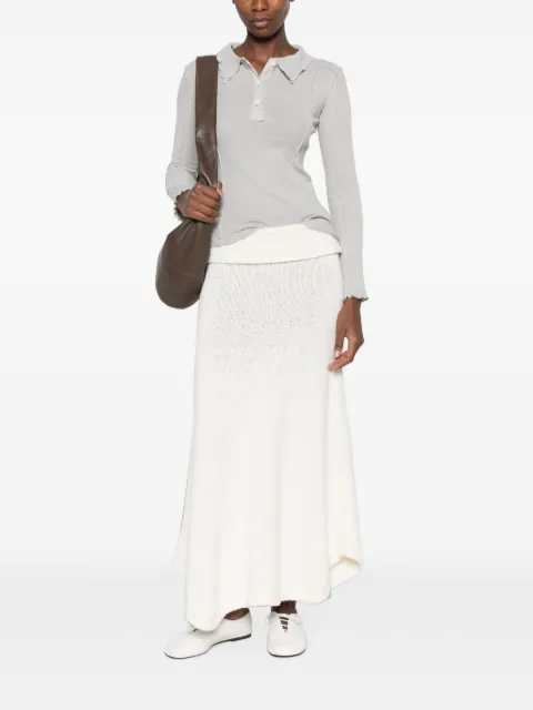 Baserange Omato ribbed-knit polo-collar top