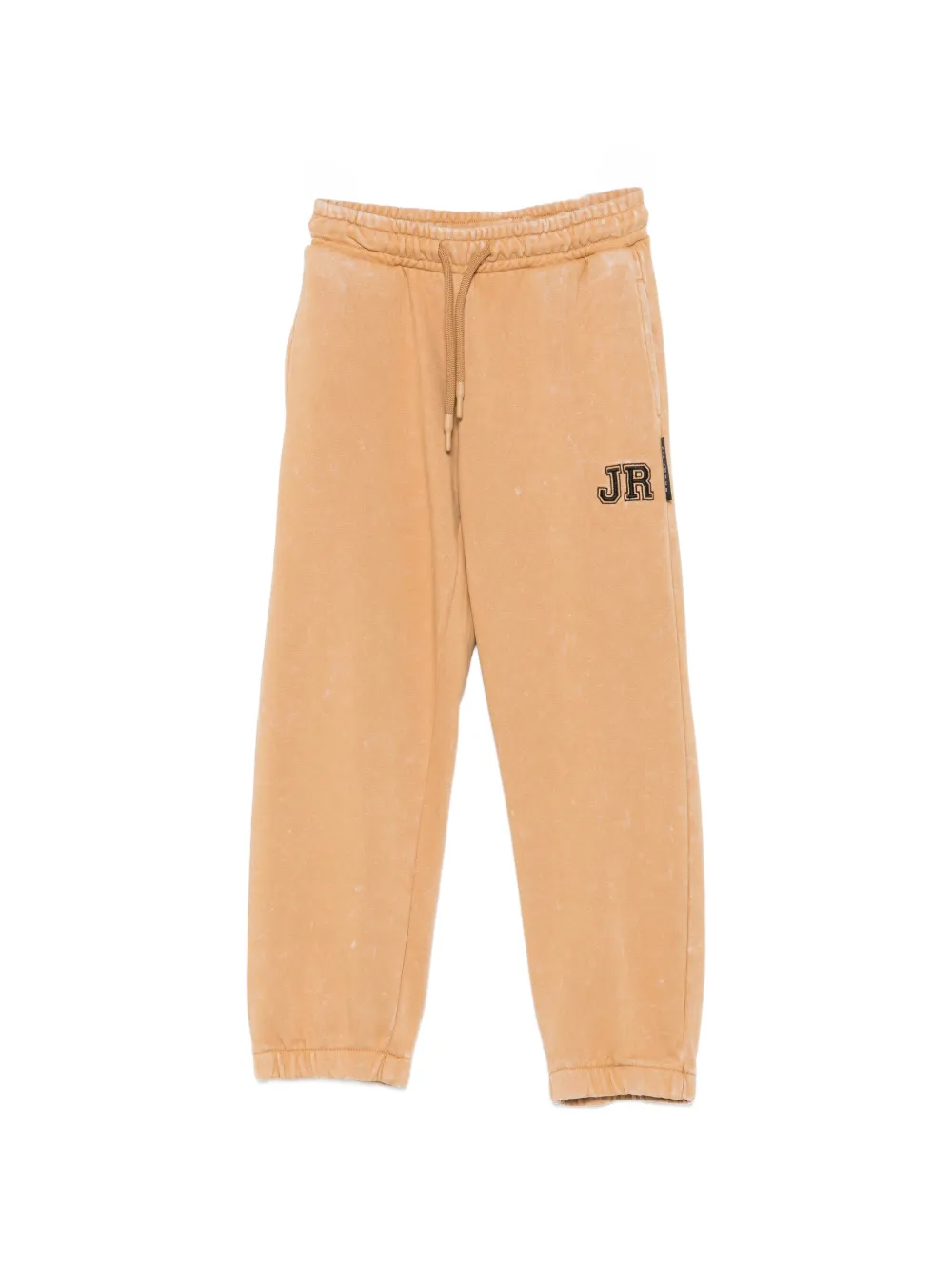 John Richmond Junior Fleece logo-embroidered acid-wash track pants - Marrone