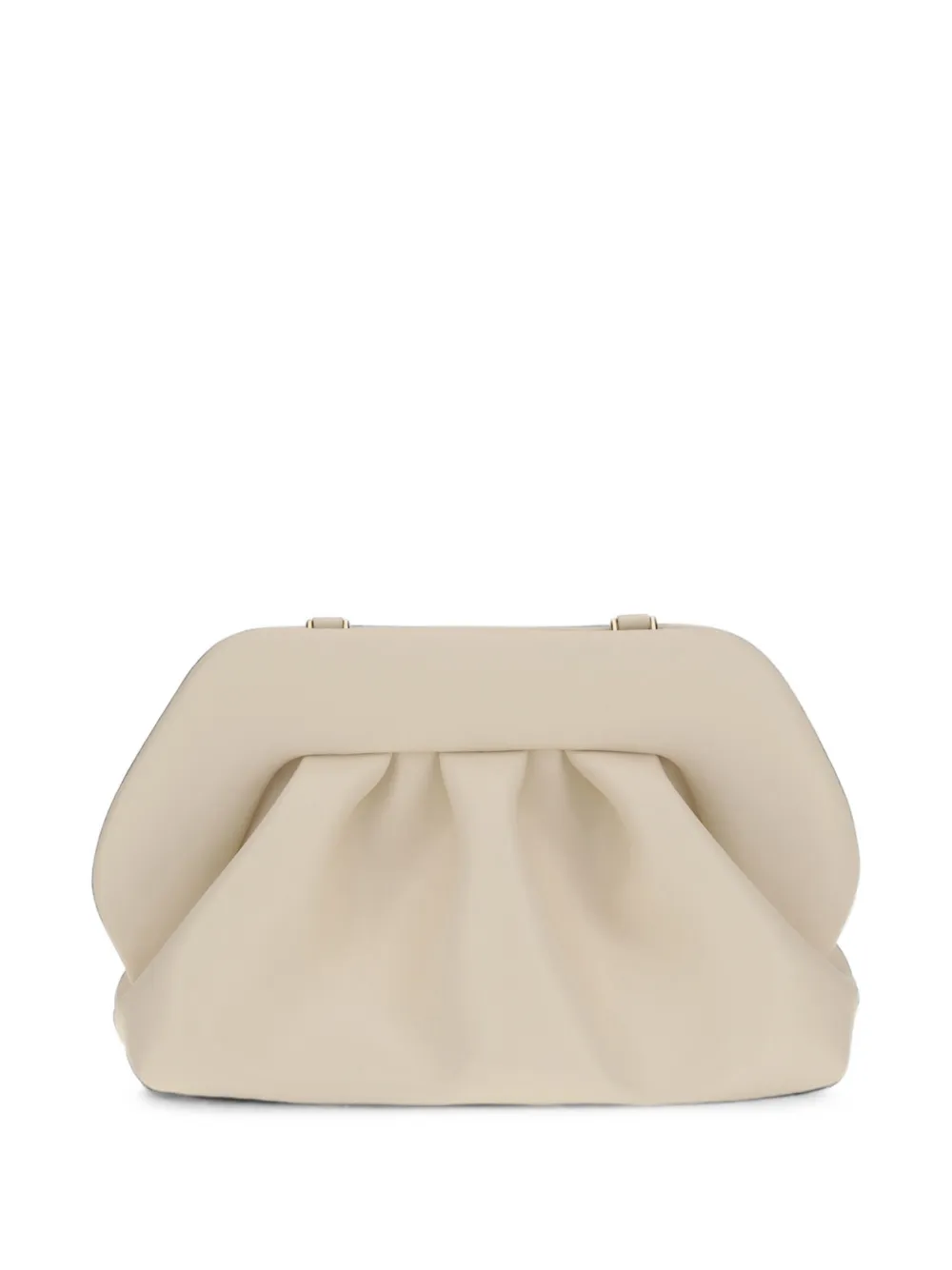 Themoirè medium Bios ruched clutch bag - Toni neutri