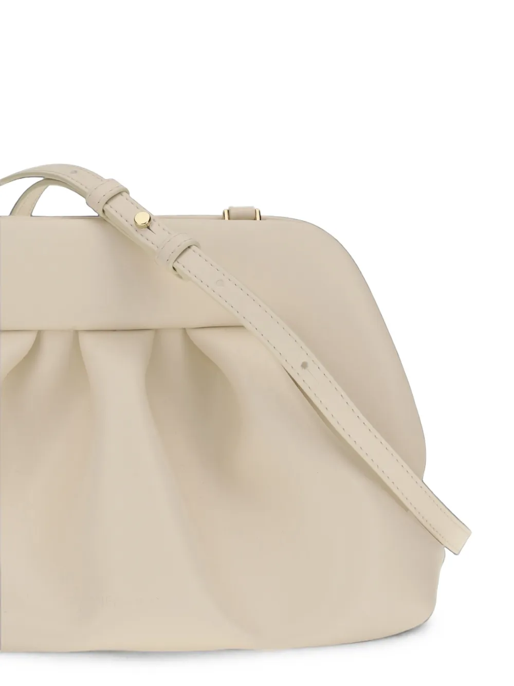 Themoirè Bios medium clutch met ruches Beige
