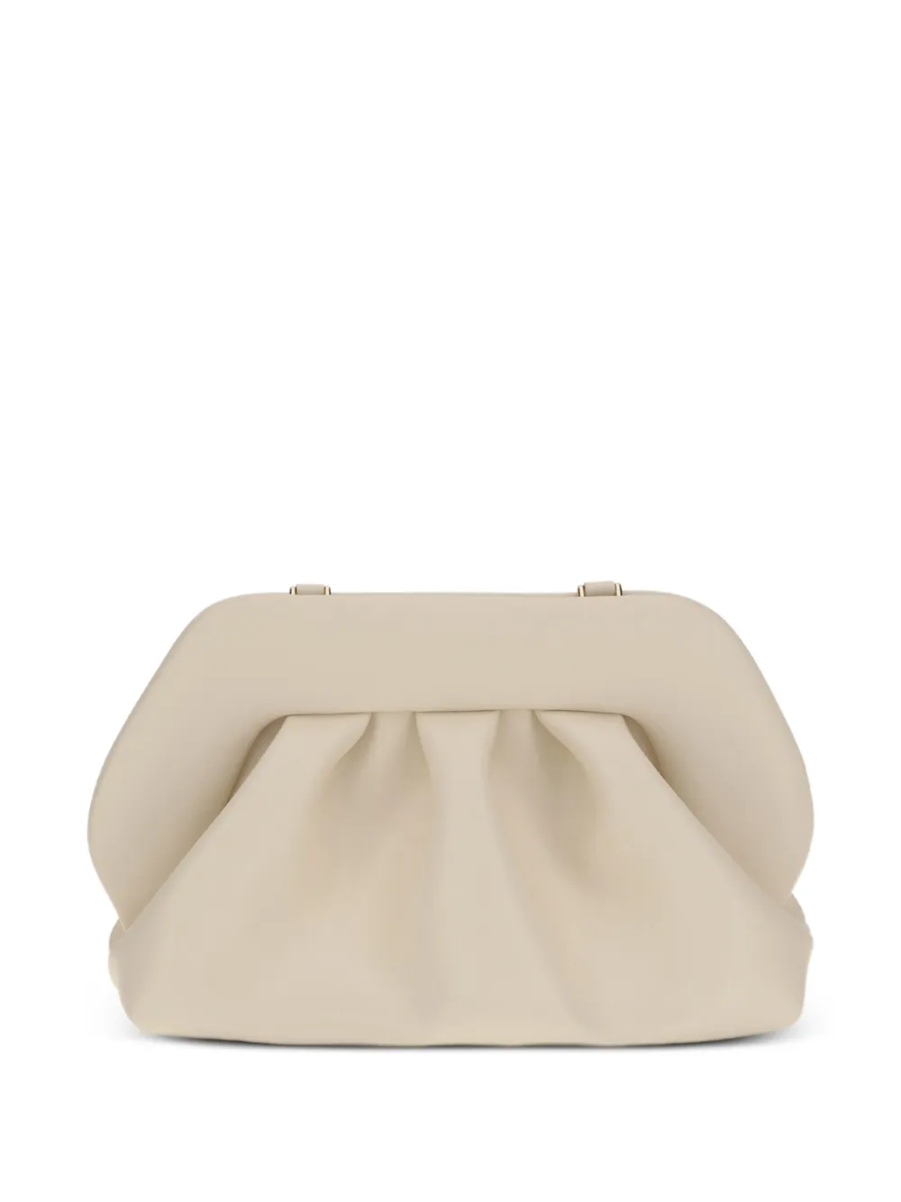 Themoirè medium Bios ruched clutch bag - Toni neutri
