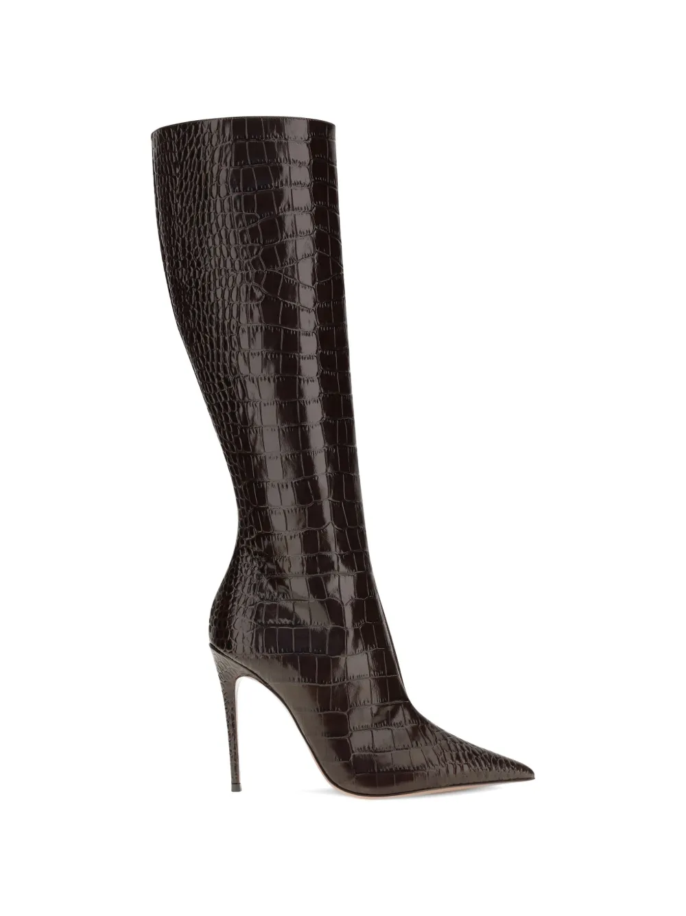 Paris Texas Vera croc-effect knee-high boots