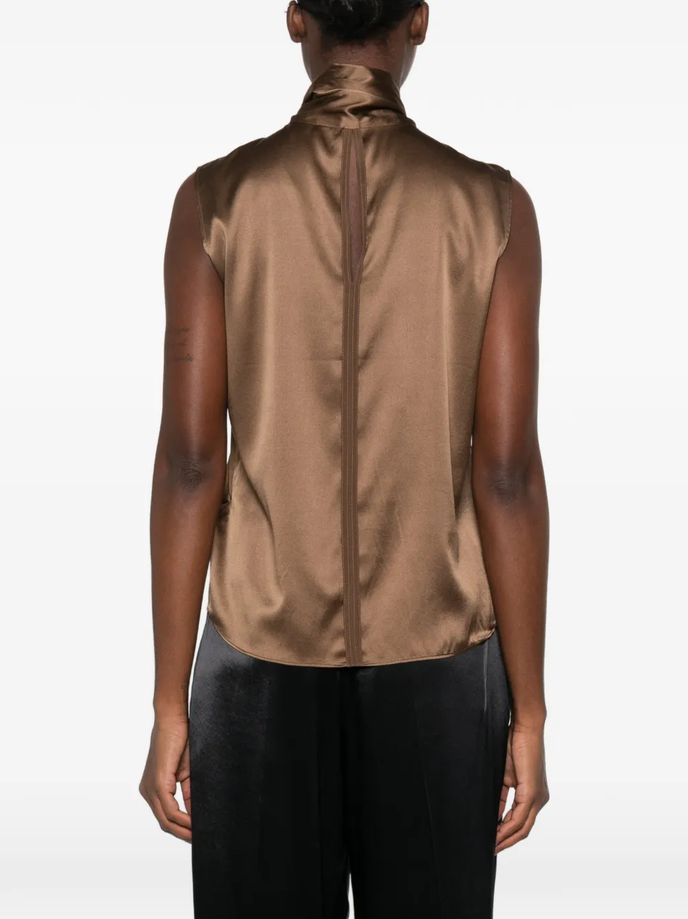 Dorothee Schumacher Sence of Shine mouwloze top met strikdetail Bruin
