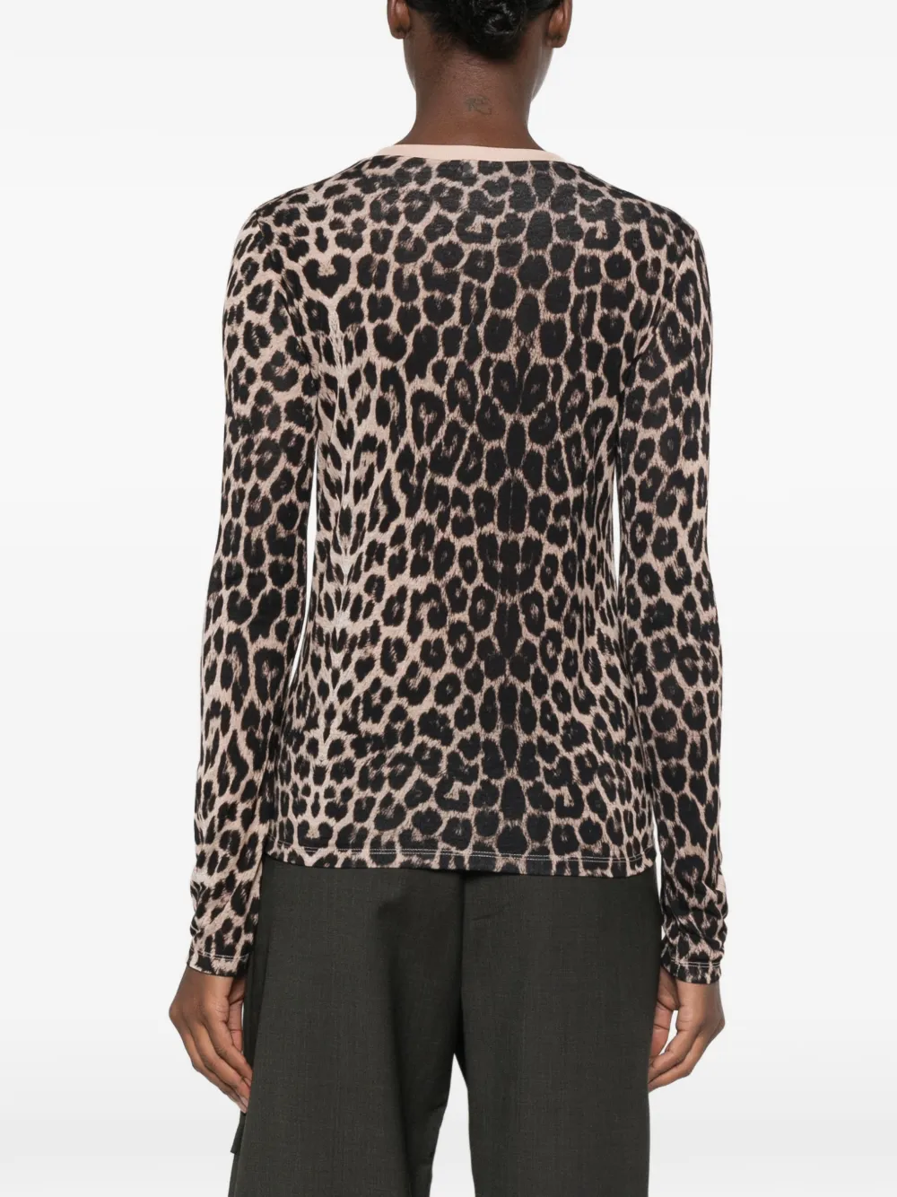 Baserange T-shirt met luipaardprint Beige