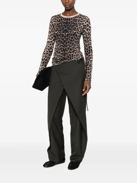 Baserange leopard-print long-sleeve T-shirt