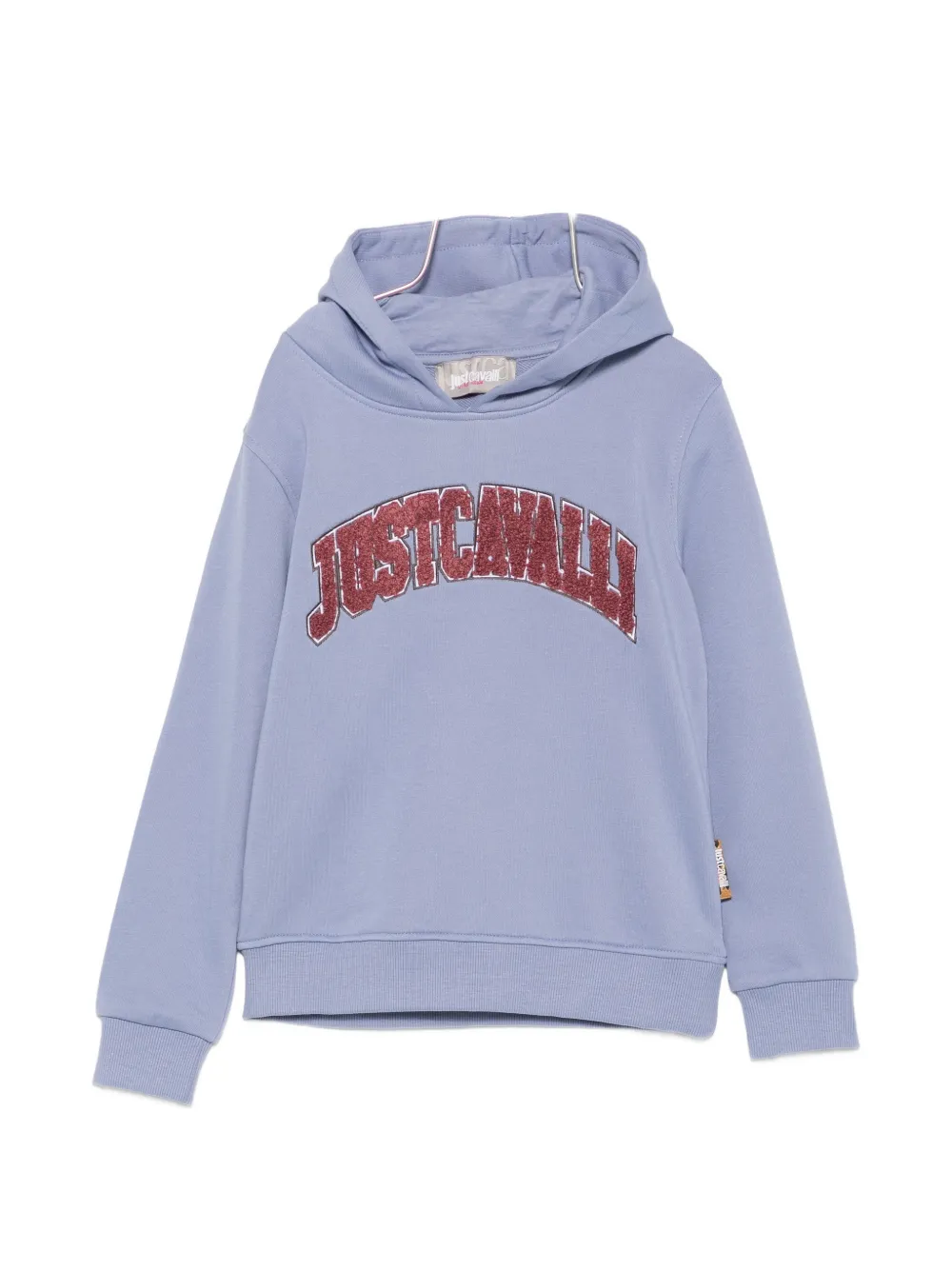 Just Cavalli Kids logo-patch hoodie - Blu