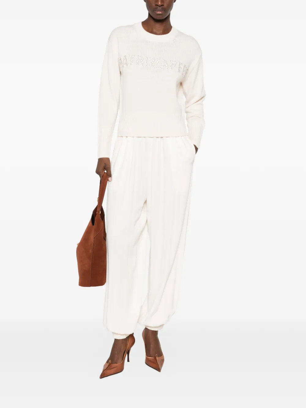 Patrizia Pepe crew-neck sweater Beige