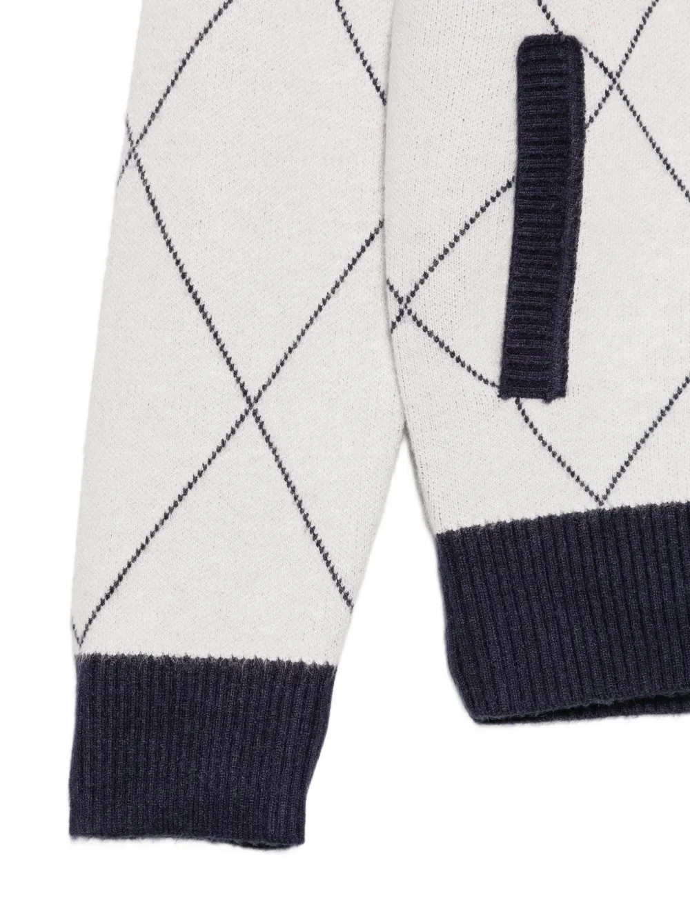 TRUSSARDI JUNIOR Gebreid vest met argyle-patroon en knopen Beige