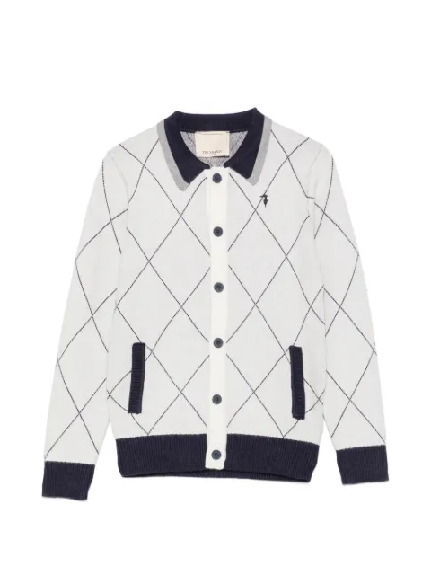 TRUSSARDI JUNIOR argyle-knit button-up cardigan