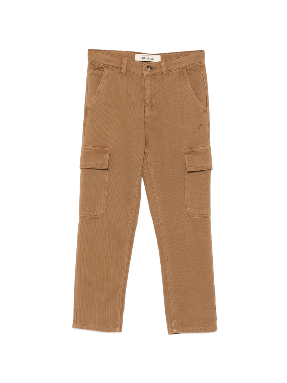 TRUSSARDI JUNIOR Pantaloni cargo con logo ricamato - Marrone