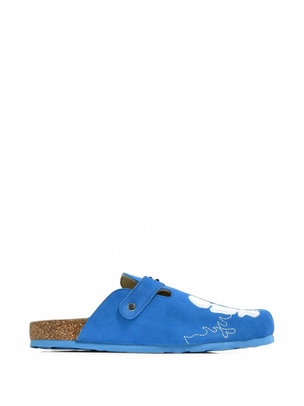 The Edge of Earth™ x Octavious Marks skeleton-patch buckle-strap mules - Blu