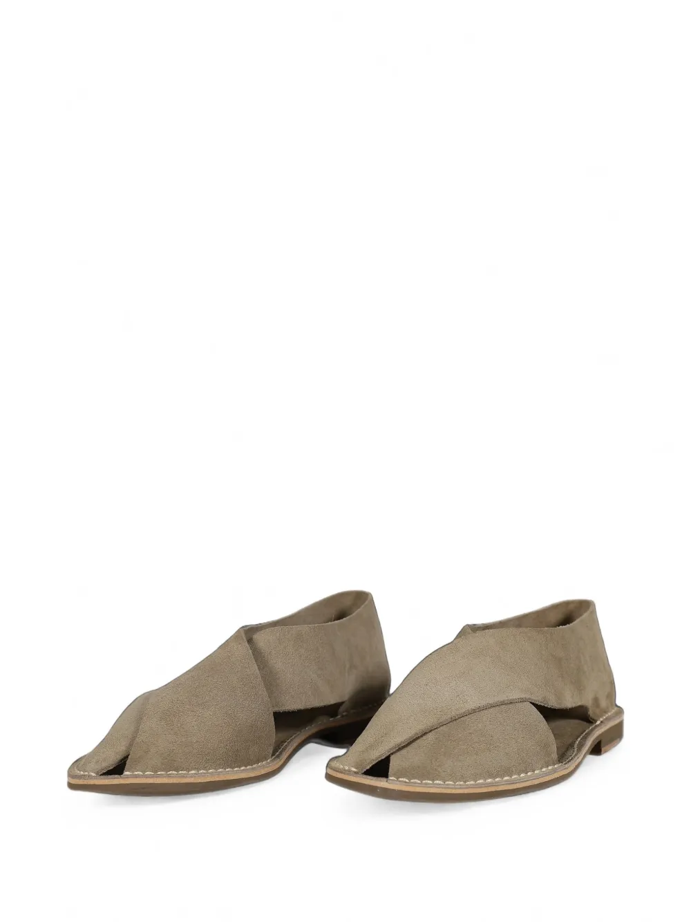Jacques Solovière Paris Biarritz crossover suede sandals Beige
