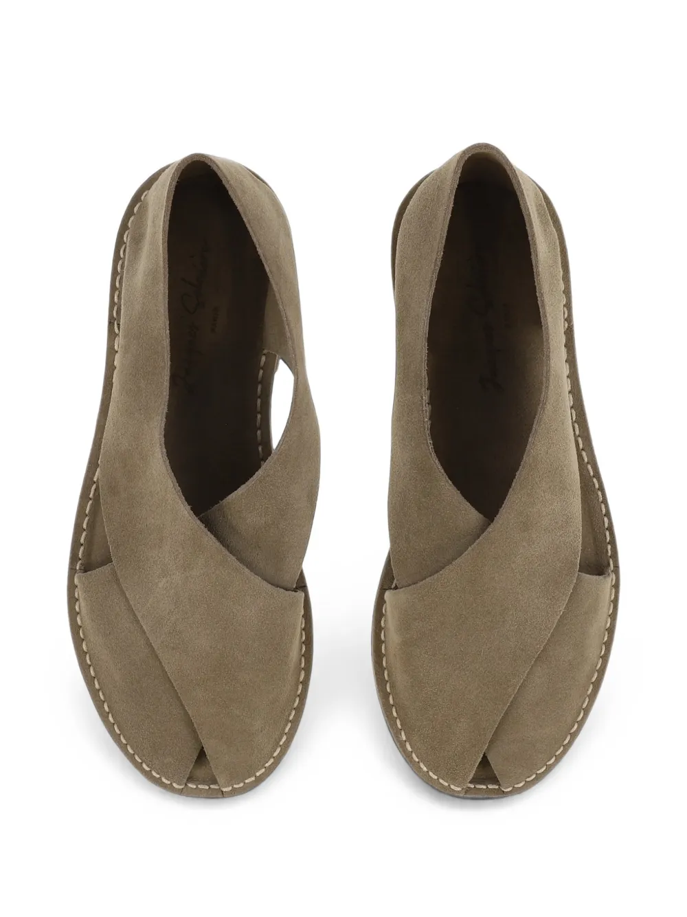 Jacques Solovière Paris Biarritz crossover suede sandals Beige