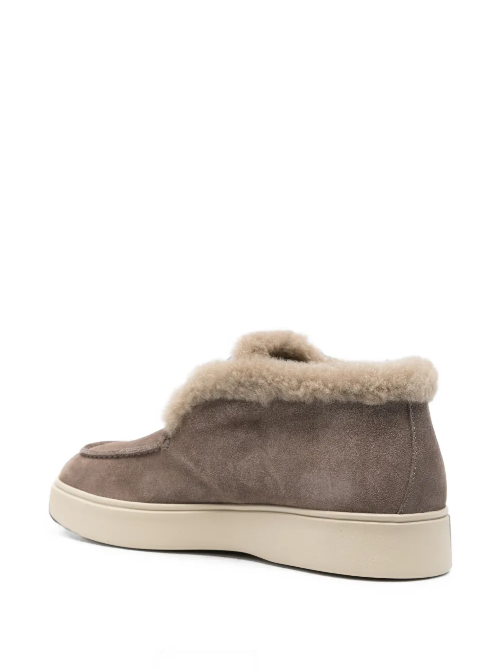 Officine Creative Frame 110 shearling-trim ankle boots Beige