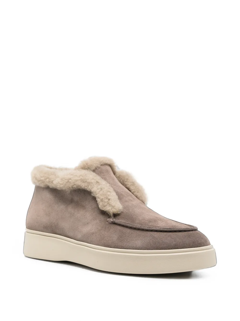 Officine Creative Frame 110 shearling-trim ankle boots Beige