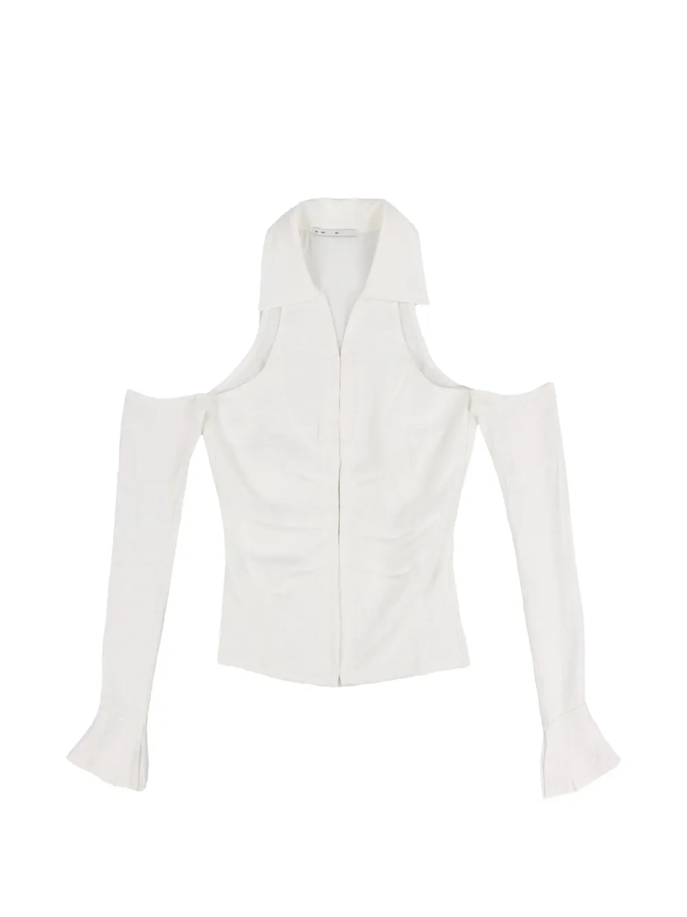 BOHEMSEO cold-shoulder ruched blouse