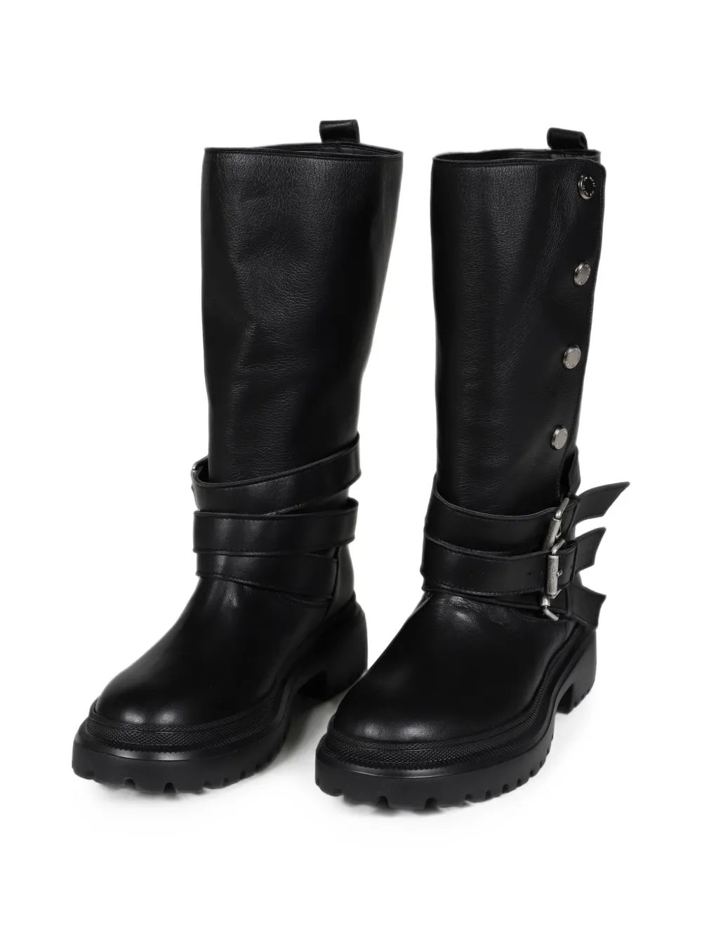 BOHEMSEO buckle-detail leather boots Zwart