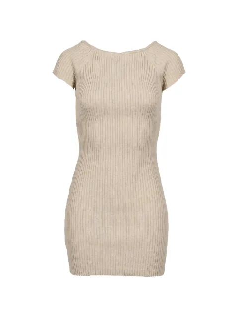 BOHEMSEO ribbed raglan-sleeve mini dress