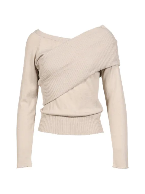 BOHEMSEO one-shoulder ribbed sweater