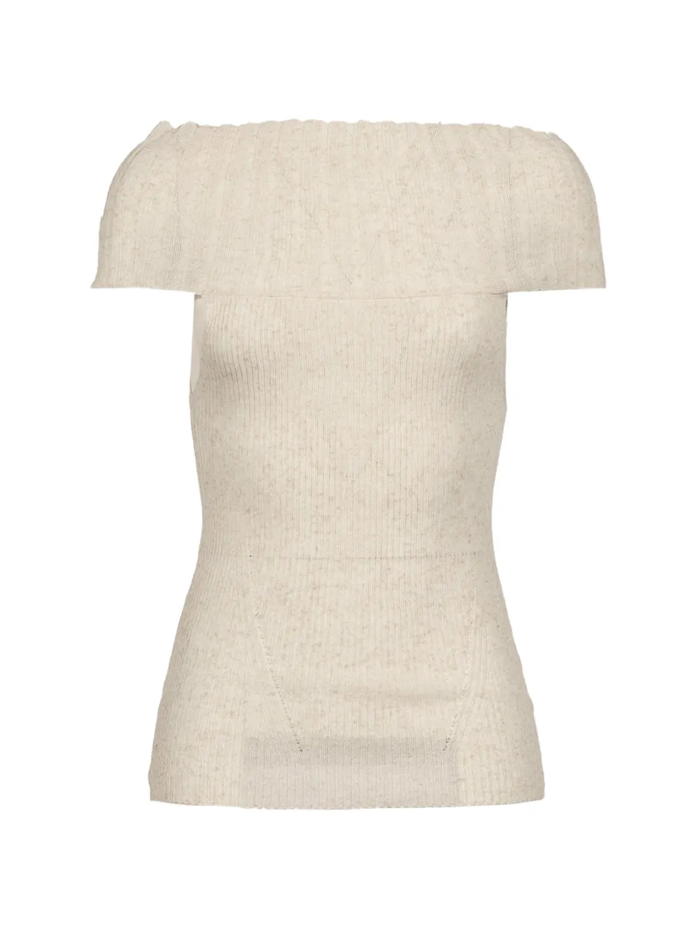 BOHEMSEO off-shoulder ribbed-knit sweater