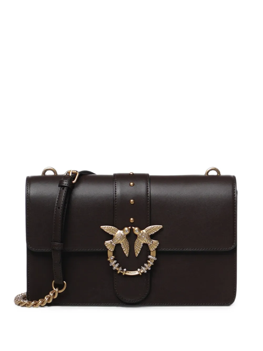 PINKO medium Love Bag stud-embellished crossbody bag - Marrone