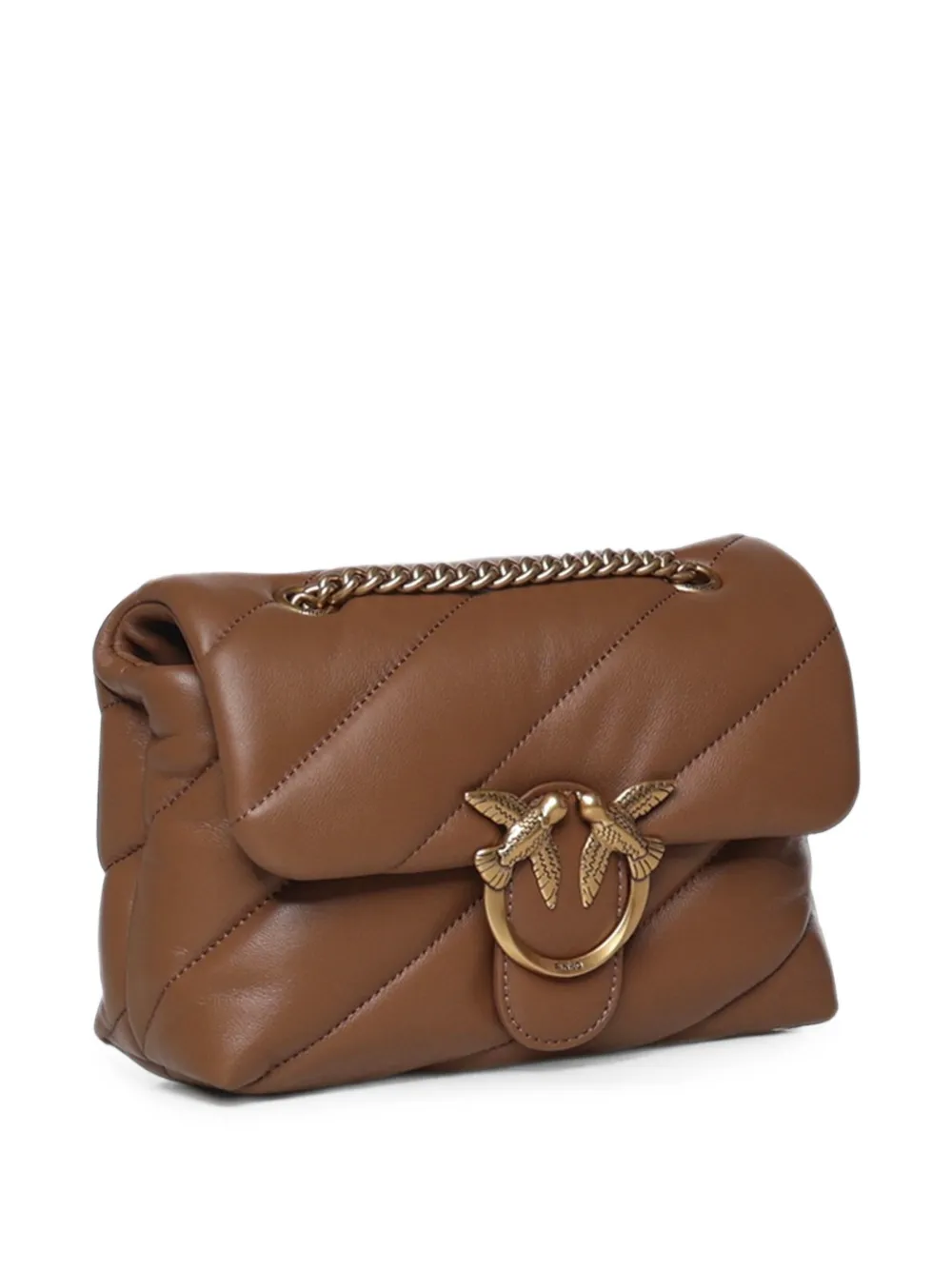 PINKO Kleine Love Bag gewatteerde leren schoudertas Bruin