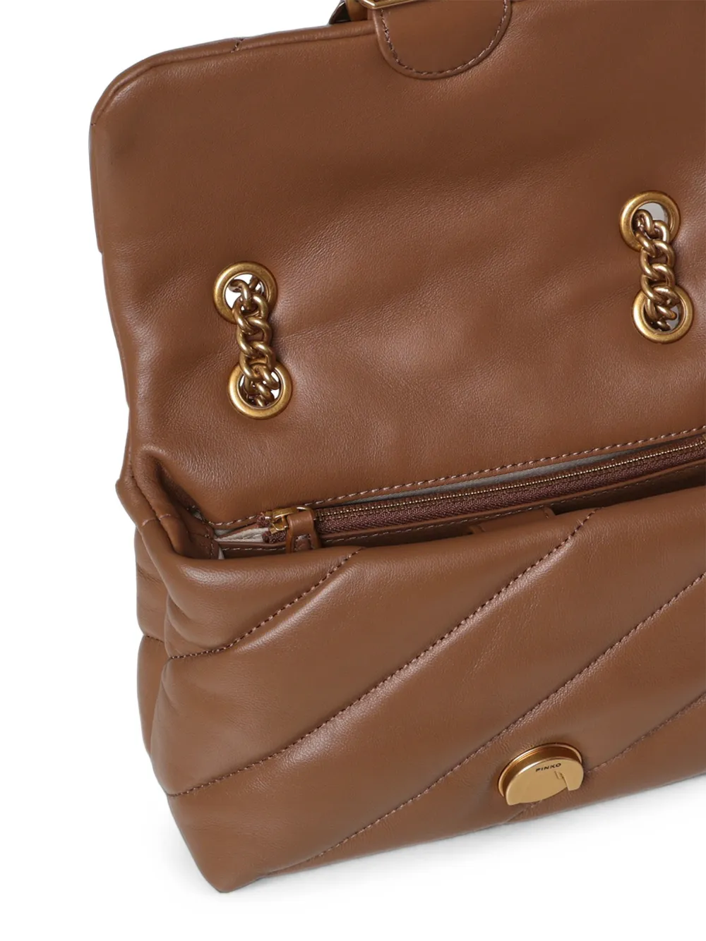 PINKO Kleine Love Bag gewatteerde leren schoudertas Bruin