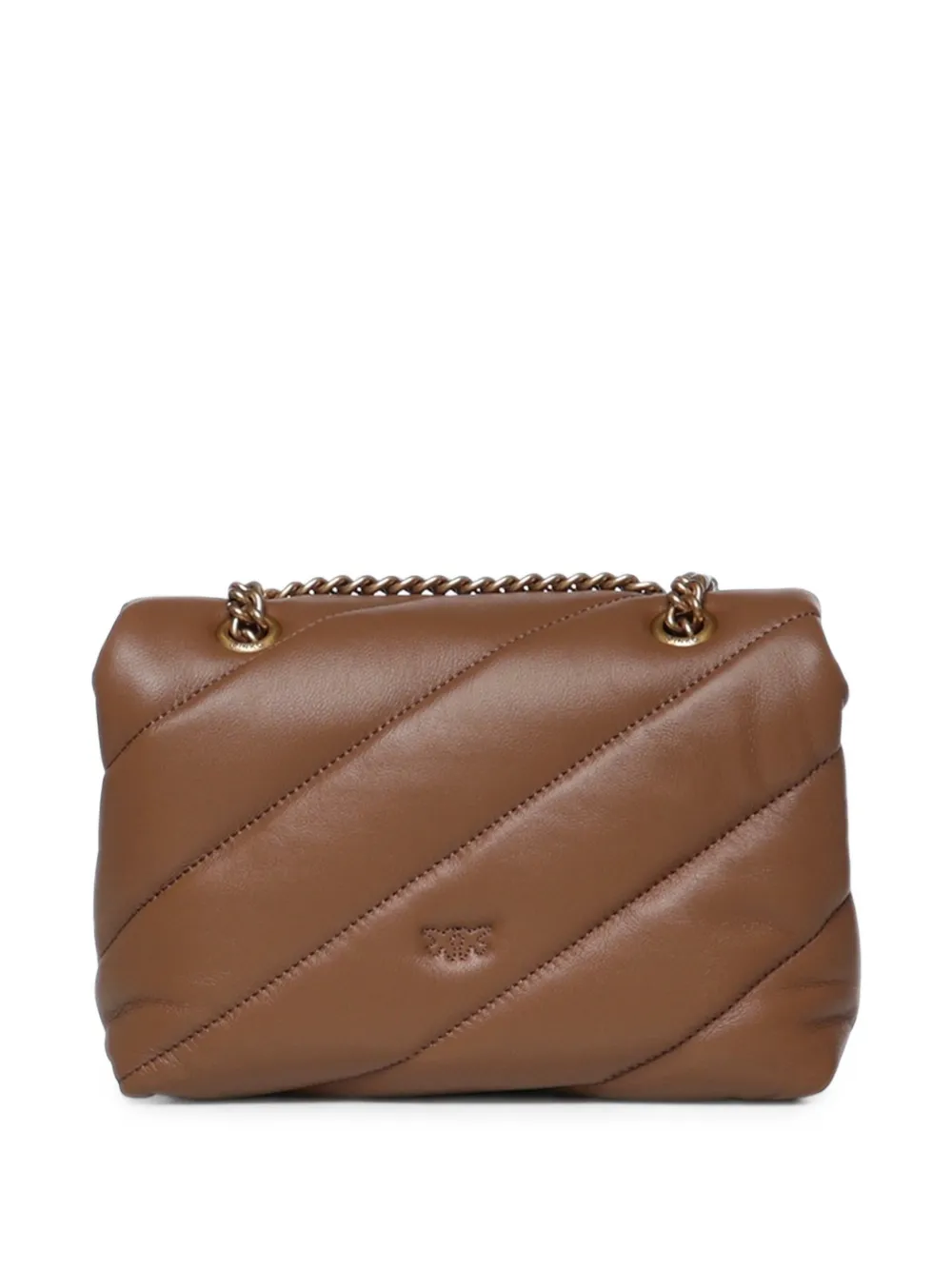 PINKO Kleine Love Bag gewatteerde leren schoudertas Bruin