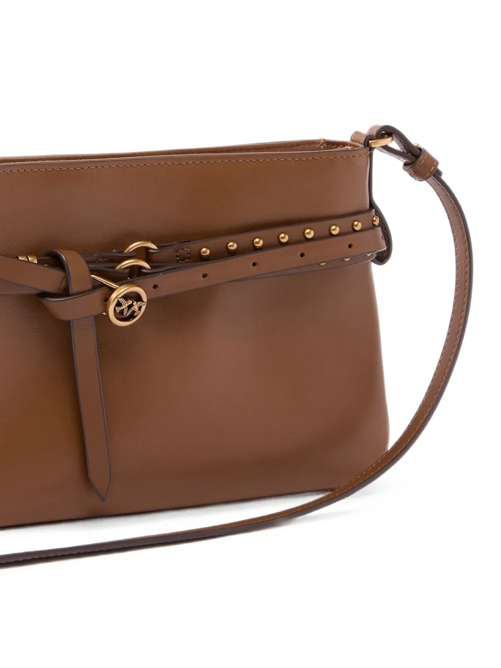 PINKO Love Birds schoudertas met studs Bruin