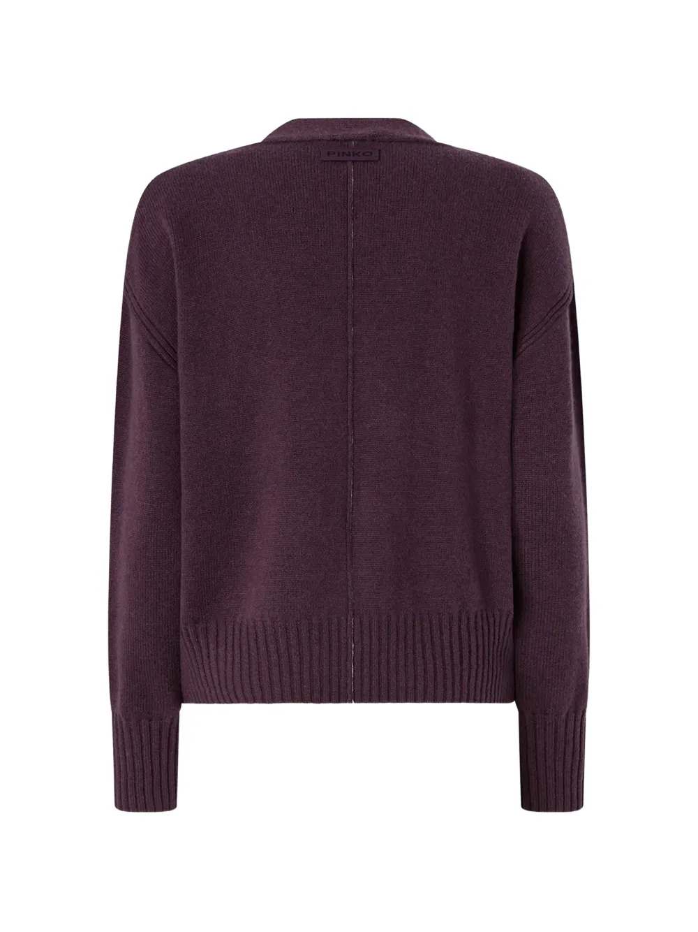 PINKO wool and cashmere cardigan with metallic V detail Paars
